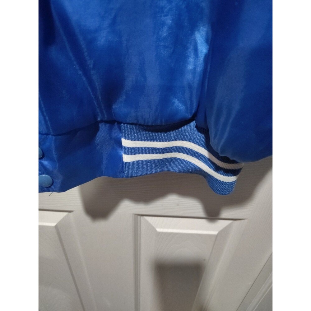 Vintage 80s Auburn Sportswear Varsity Bomber Nylon Satin Jacket Mens 3XL Blue - Picture 5 of 14